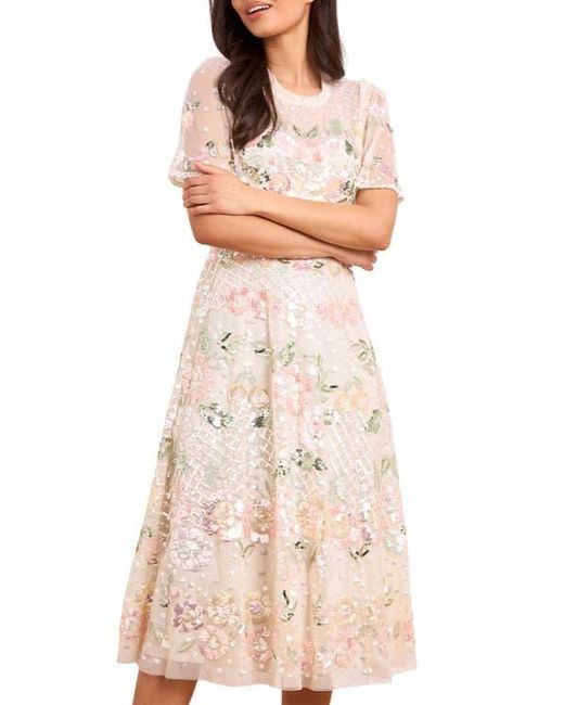 Needle & Thread Pink Rosalie Long Sleeve Ankle Gown