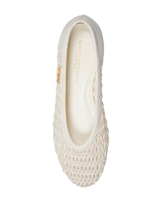 Donna Karan White Avery Ballet Flat
