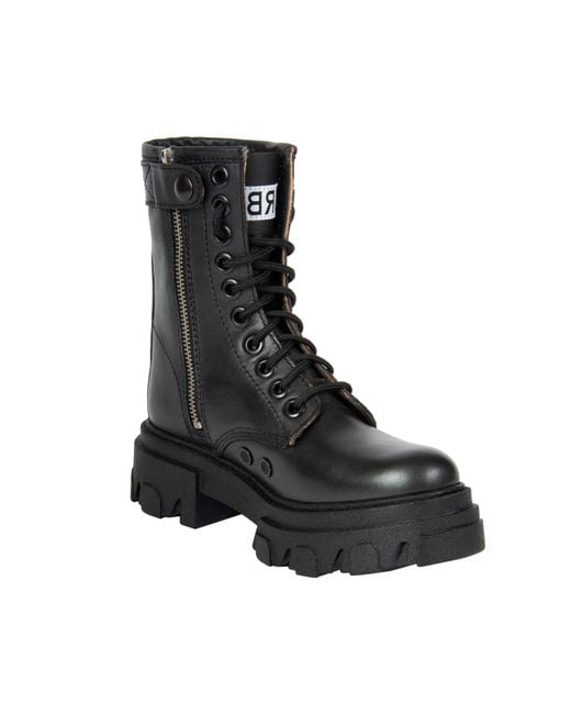 Urbnkicks Black Leather Combat Boots