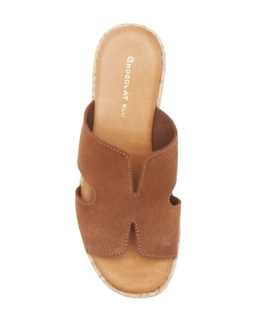 Chocolat Blu Brown Jamie Platform Wedge Sandal