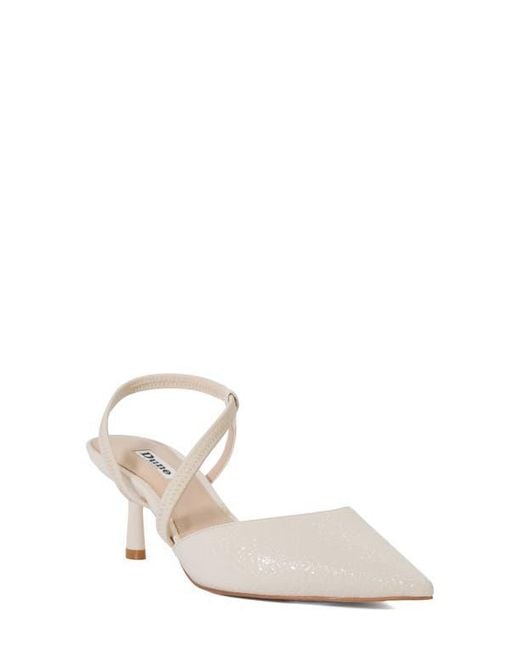 Dune White Citrus Pointed Toe Pump