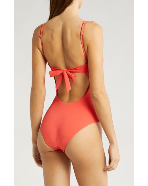 Becca Red Color Code V-wire One-piece Swimsuit