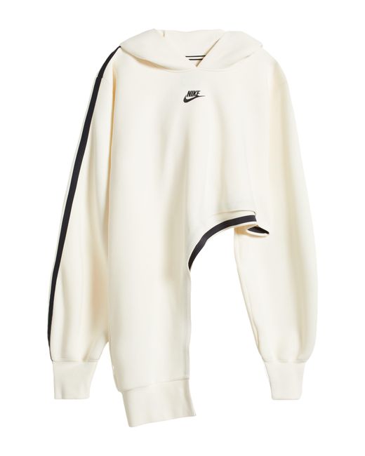 Nike Sportswear Tech Fleece Oversize Asymmetric Hoodie in Natural | Lyst