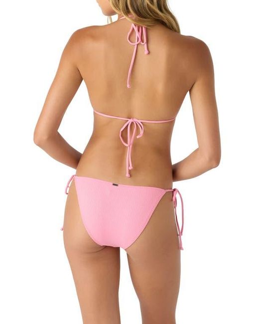 O'neill Sportswear Pink Saltwater Solids Maracas Rib Side Tie Bikini Bottoms