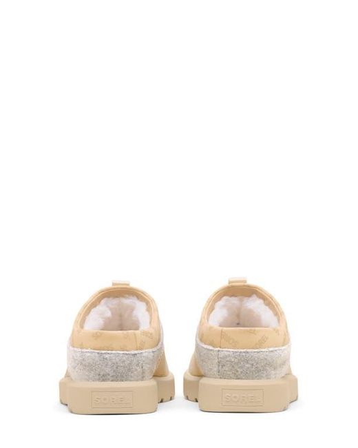Sorel White Byways Faux Fur Lined Mule Slipper