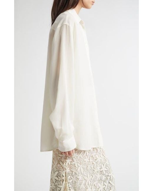 Totême  White Classic Crepe Button-Up Shirt