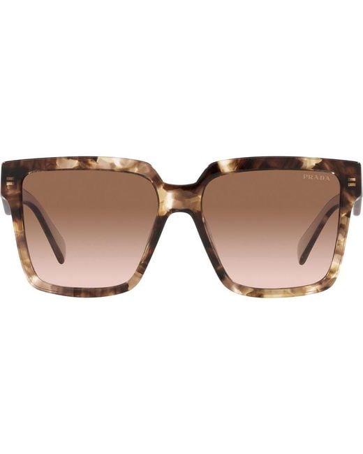 Prada Brown 57Mm Square Sunglasses for men