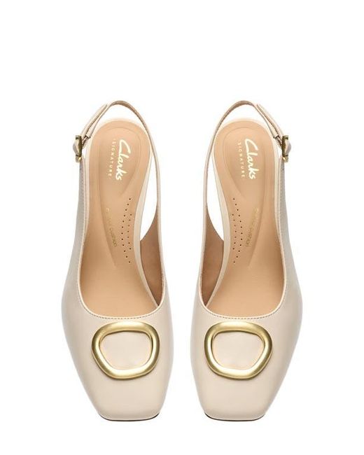 Clarks Natural Fernie Square Toe Slingback Pump