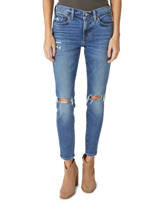 Lucky Brand Blue Ava Ripped Mid Rise Skinny Jeans
