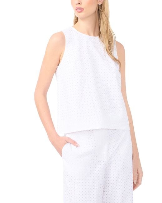 Halogen® White Eyelet Embroidery Shell