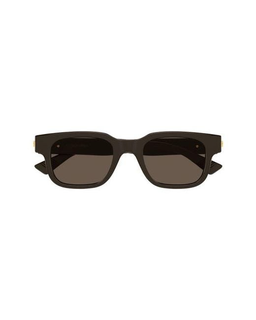 Bottega Veneta Black 49Mm Small Rectangular Sunglasses for men