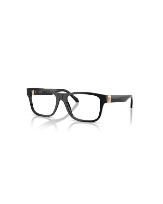 Versace Black 54Mm Square Optical Glasses for men