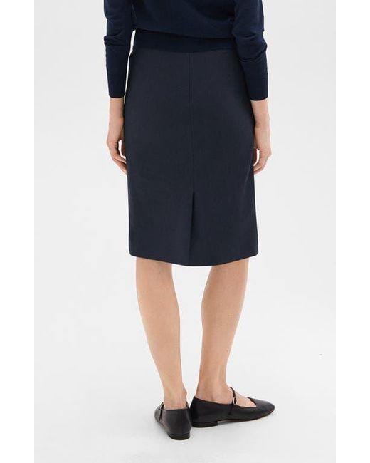 Theory Blue Trace Slim Fit Stretch Wool Skirt