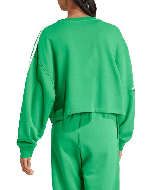 Adidas Green Floral Embroidered Sweatshirt