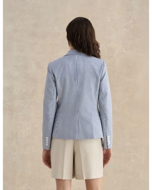 Hobbs White Blake Structured Single-Button Blazer