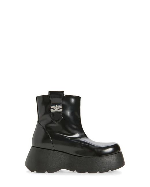 Ganni Black Kat Platform Bootie