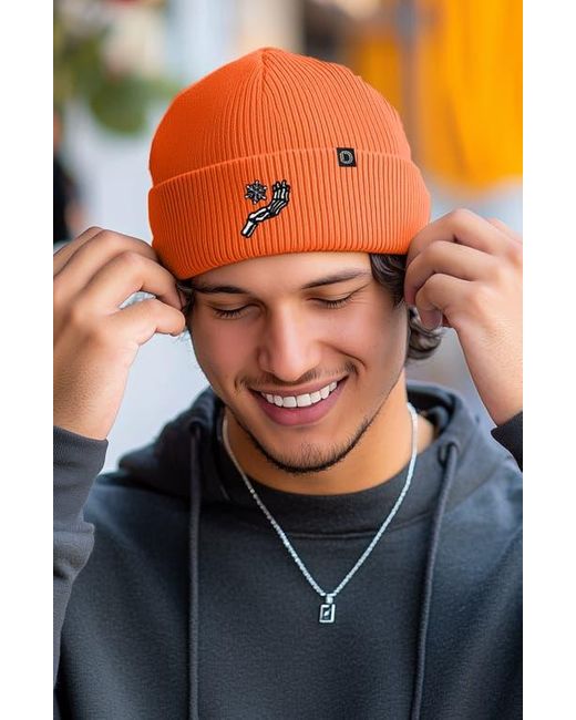 Alix Orange Chill Touch Beanie for men