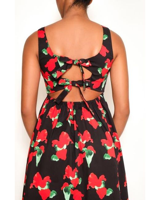 The Lulo Project Red Breeze Stretch Cotton Sundress
