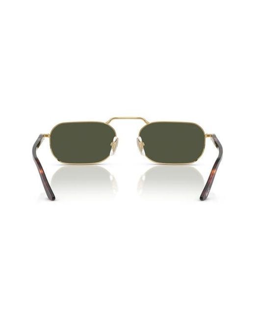 Persol Green 57Mm Polarized Rectangular Sunglasses for men