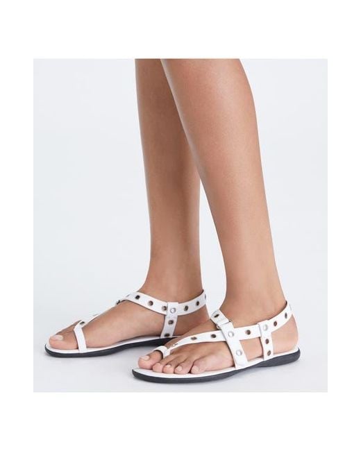 Tory Burch White Eyelet Toe Ring Sandal