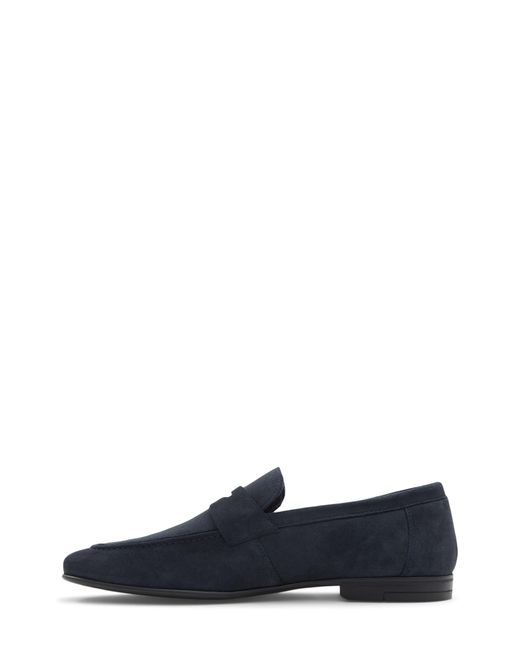 ALDO Blue Wakith Suede Apron Toe Penny Loafer for men
