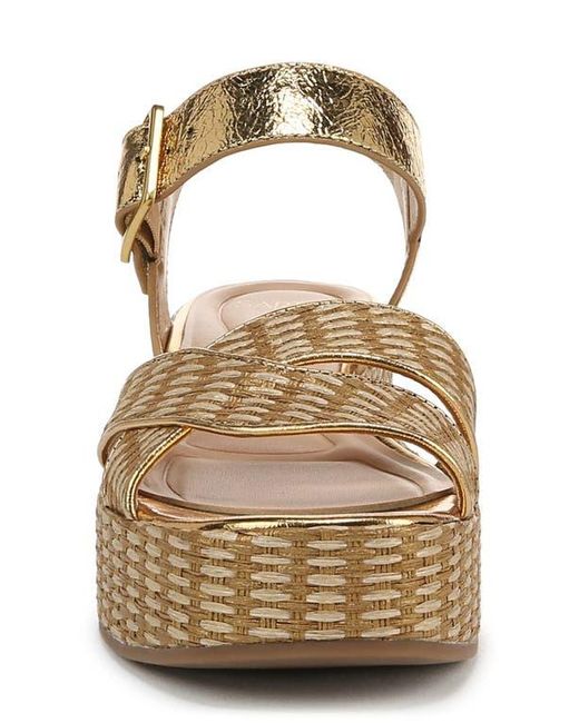 Sarto Metallic Tilly Ankle Strap Platform Wedge Sandal