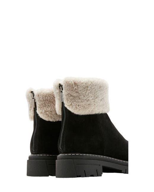 La Canadienne Black Dwayne Waterproof Genuine Shearling Cuff Bootie