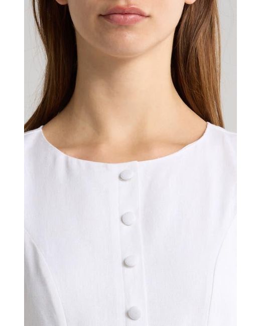 Wayf White Martini Linen Blend Minidress