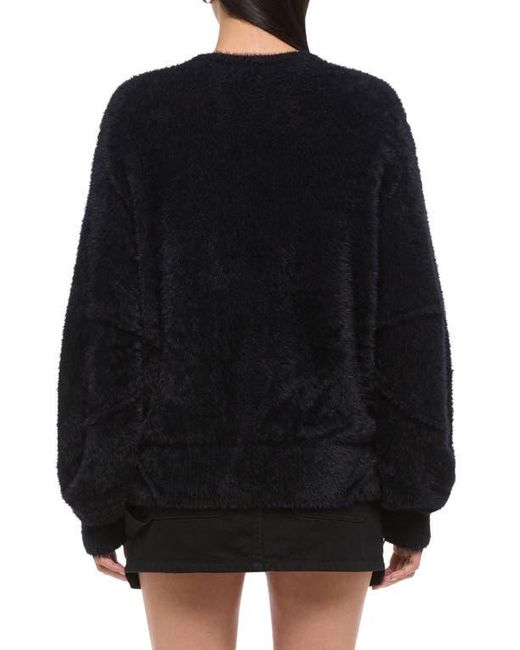 Helmut Lang Black Apex Eyelash Faux Fur Sweater