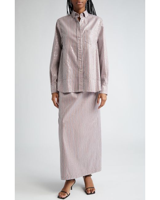 Saks Potts Multicolor Livia Sequin Stripe Cotton Skirt