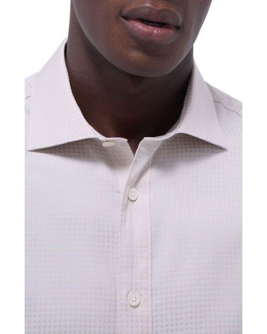 Bugatchi Purple Axel Shaped Fit Jacquard Button-Up Shirt for men