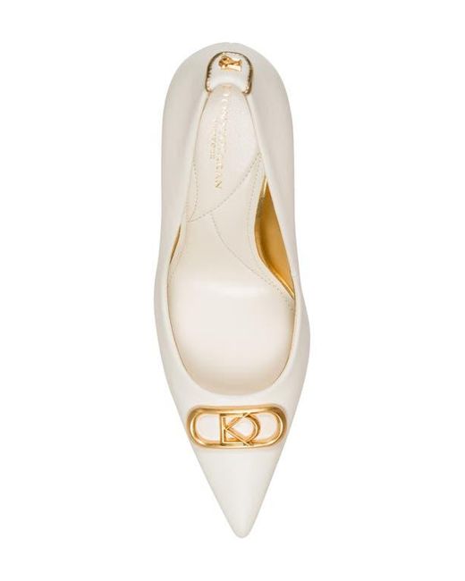 Donna Karan White Panthia Pointed Toe Pump