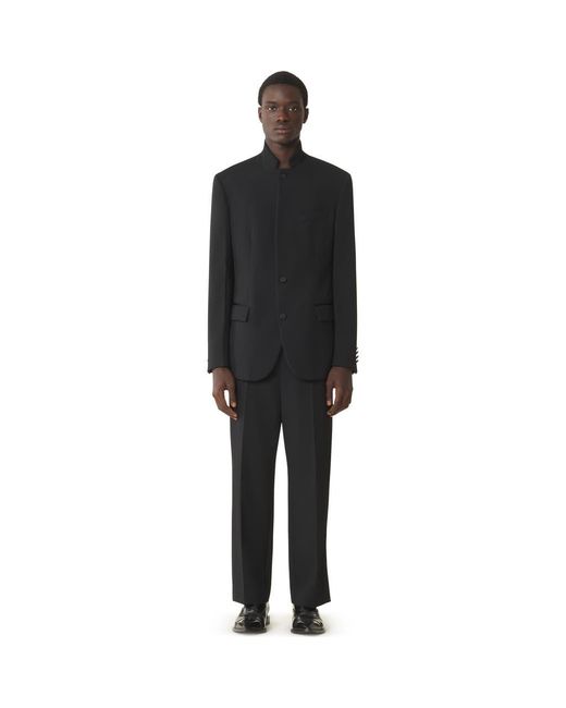 Lanvin Black Wool Jacket With Stand-Up Collar for men