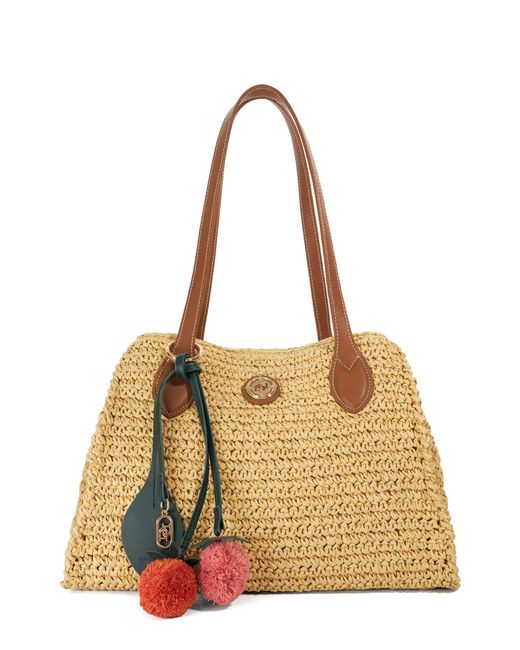 Dune Metallic Devotedly Raffia Satchel