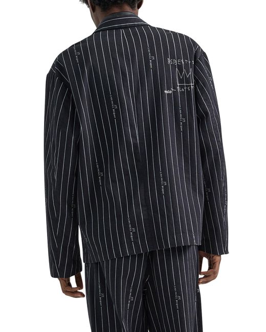 Lee Jeans Black X Basquiat Stripe Cotton Blazer for men