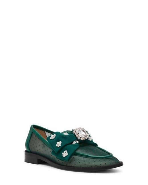 Betsey Johnson Green Seth Pointed Toe Mesh Flat