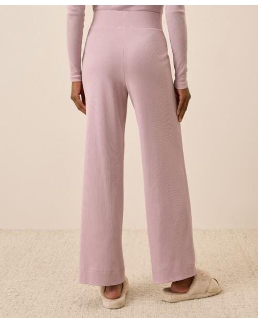 Pact Pink Dream Rib Wide Leg Lounge Pant