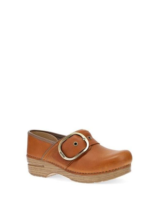 Dansko Brown Pearson Buckle Strap Clog