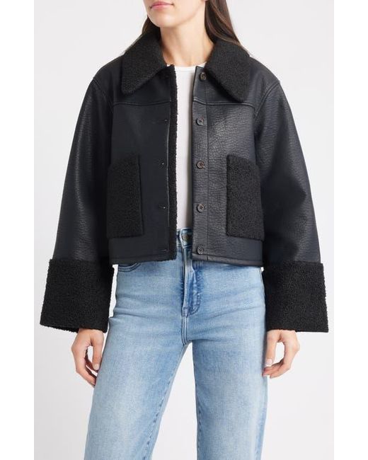 Rails Black Dria Faux Leather & Faux Shearling Jacket