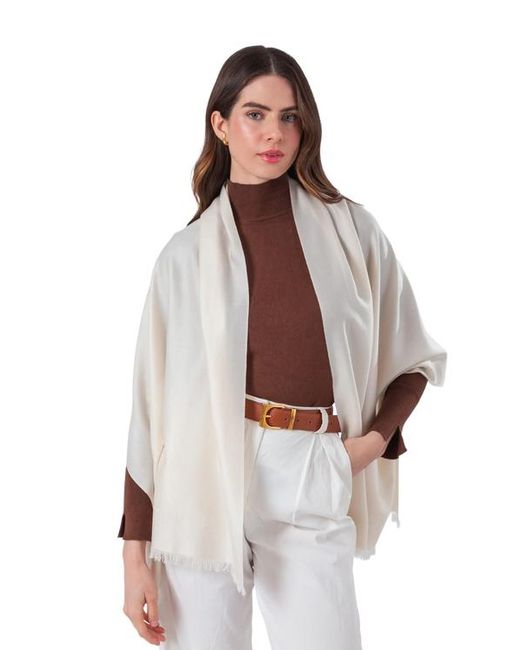 Esterah Natural Wool Logo Scarf