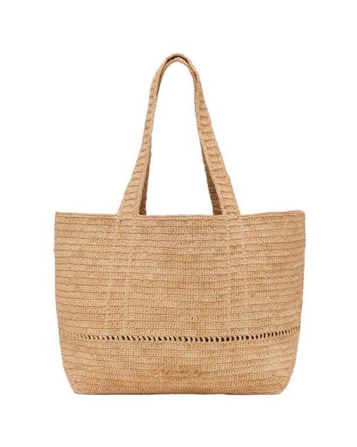 Maje Natural Crocheted Raffia Tote Bag