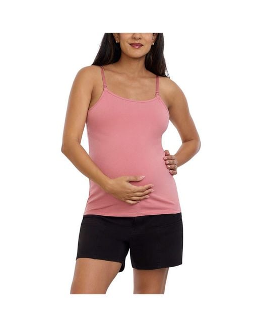 Motherhood Maternity Red Clip Down Nursing Tank Top Cami