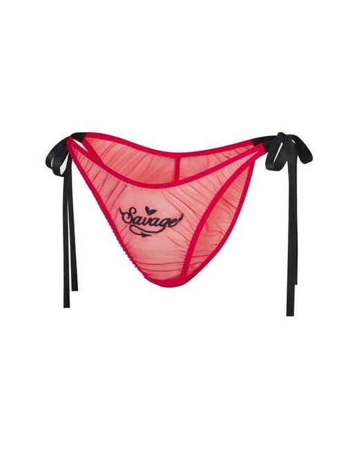 Savage x Fenty Red Flirty Wordy Set Of 2 Bikini Briefs