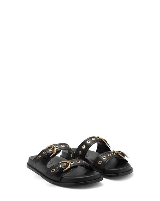Mango Black Buckle Slide Sandal