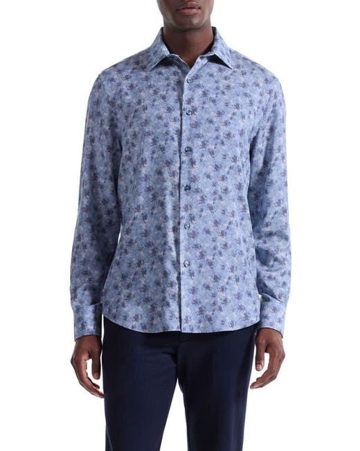 bugatchi dress shirts shaped fit BUGATCHI Men's Blue Tattersall Shaped Fit Button Up Shirt Size XXL NWT
