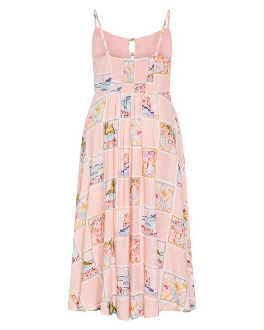 City Chic Pink Billie Patchwork Pattern A-Line Dress
