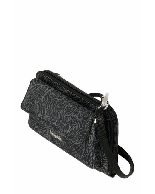 Baggallini Black Rfid Phone Wallet Crossbody Bag