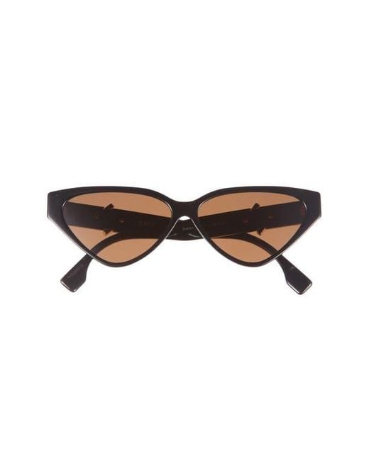 Fendi Ff Diamonds 57Mm Cat Eye Sunglasses in Brown | Lyst