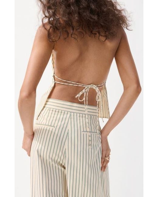 Mango Natural Tatin Backless Halter Top
