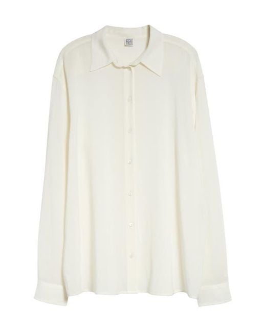 Totême  White Classic Crepe Button-Up Shirt
